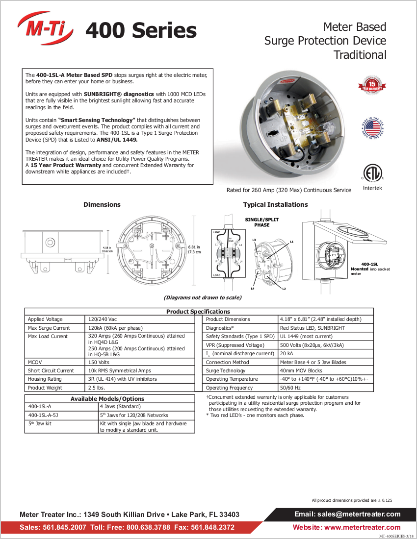 MTI 400 Spec Sheet